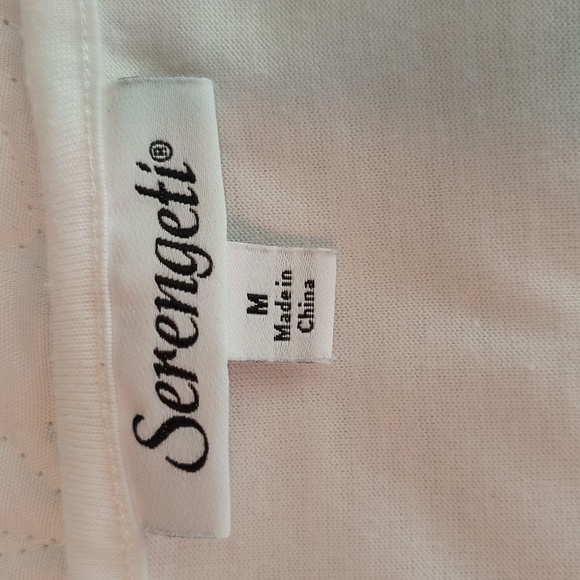 Serengeti White 3/4 sleeve floral print t-shirt top size M - Picture 6 of 13